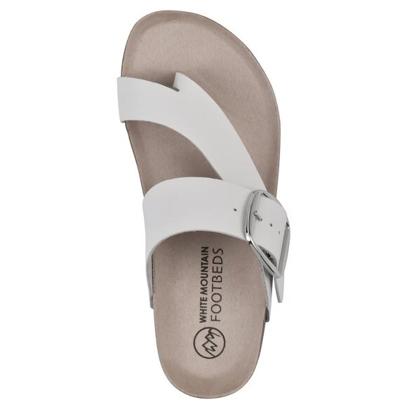 White Mountain Harley Footbed Sandals Women’s Thong Shoes White Size 8 MSRP $50 - Picture 3 of 5